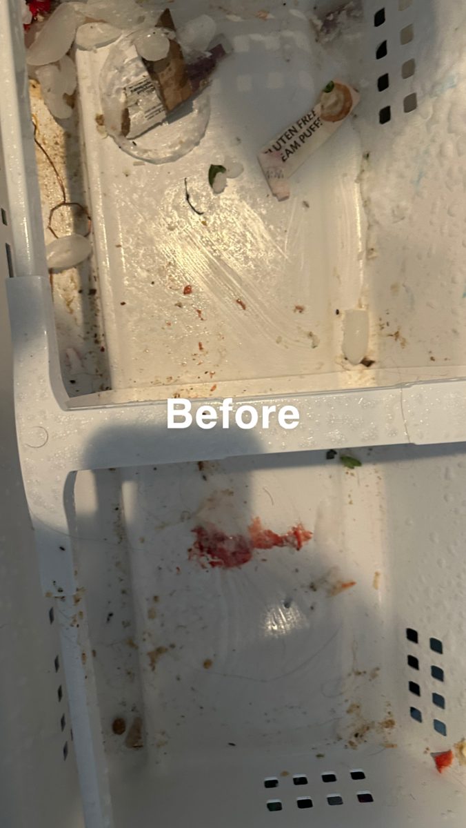Freezer drawers before cleaning