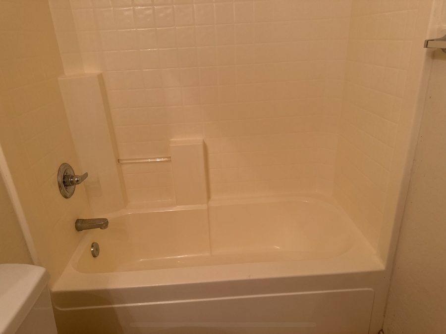 Bathtub and surround after cleaning
